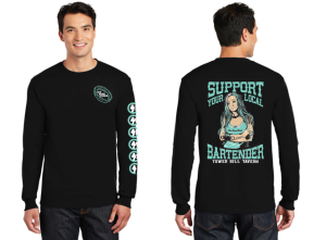 Support Your Local Bartender Blue Long Sleeve
